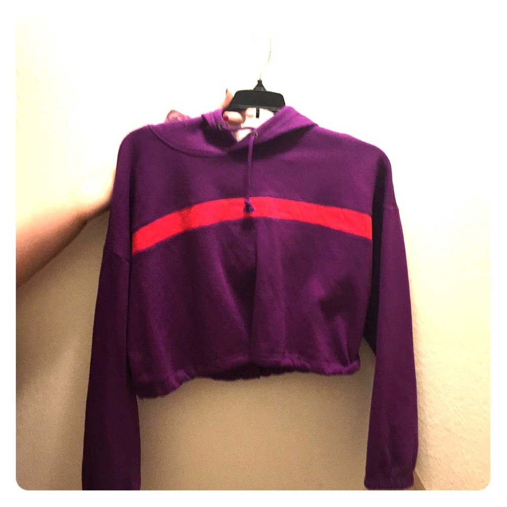 Purple crop top sweatshirt forever21
